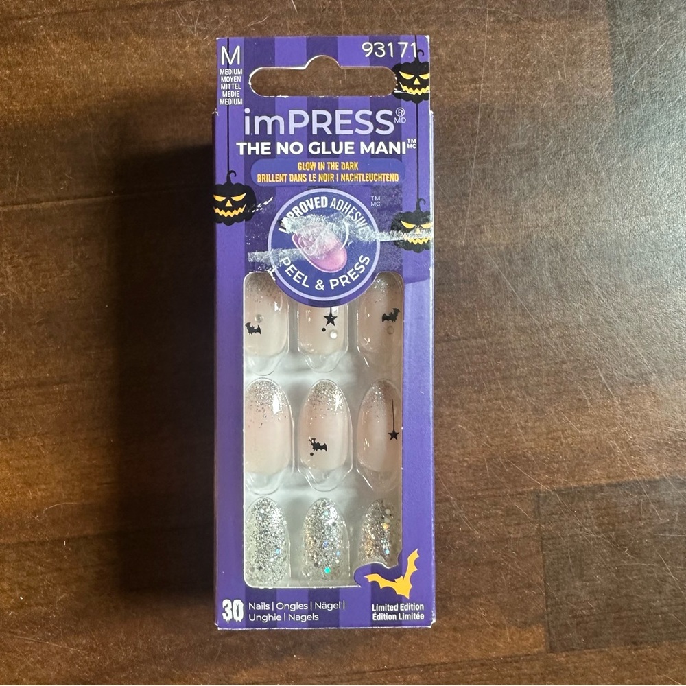 ImPress Limited Edition Glow-In-The-Dark Halloween Press-On Nails Caution Ahead